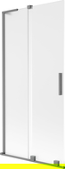 Mexen Velar L vaňová stena 2-krídlová posuvná 95 x 150 cm, mrazené, gun metal - 896-095-003-31-95