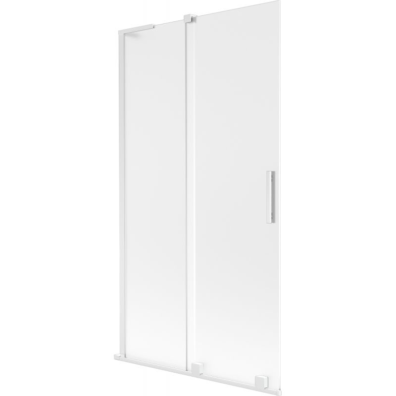 Mexen Velar L vaňová zástena 2-krídlová zasúvacia 100 x 150 cm, mrazené, biele - 896-100-003-31-20