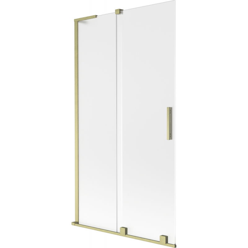 Mexen Velar L paraván na vaňu 2-krídlový posuvný 100 x 150 cm, matný, zlatý kefovaný - 896-100-003-31-55