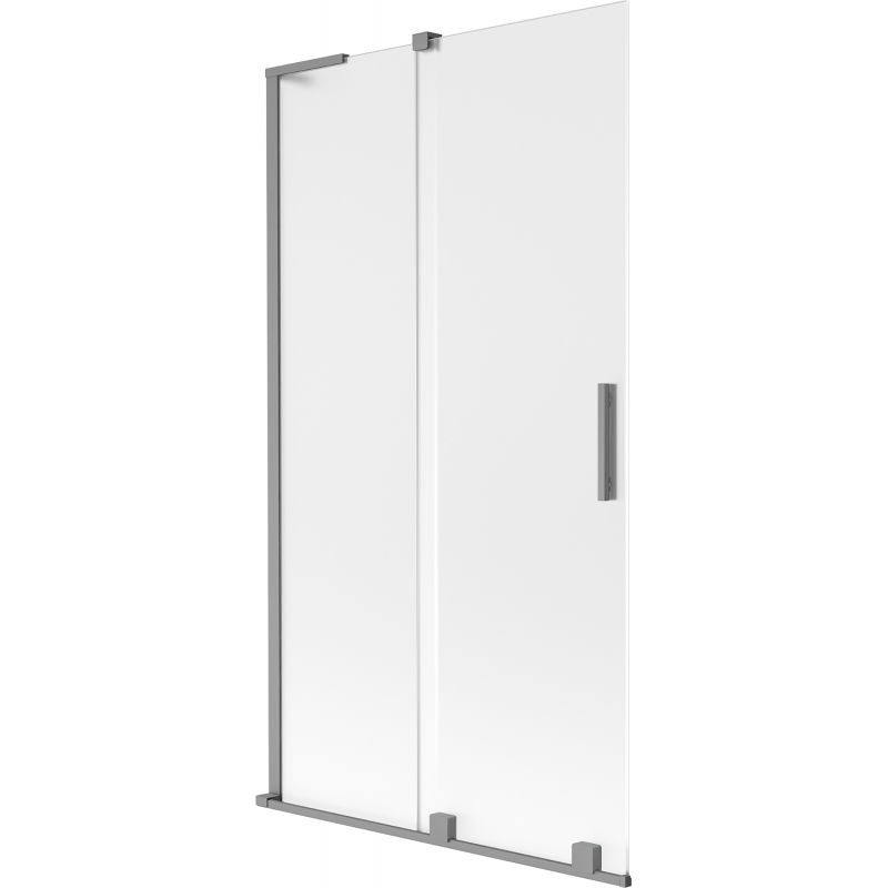 Mexen Velar L vaňová zástena 2-krídlová posuvná 100 x 150 cm, mrazené sklo, gun metal - 896-100-003-31-95