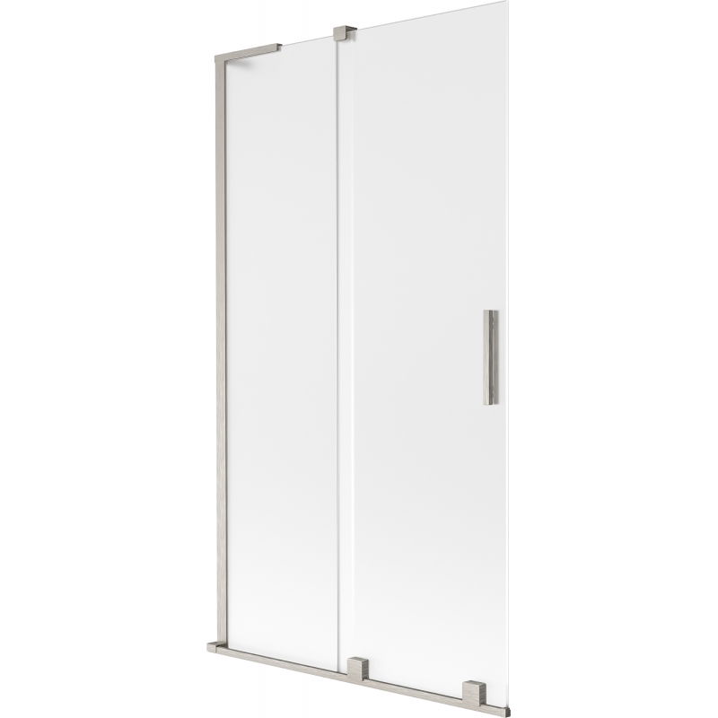 Mexen Velar L vaňová zástena 2-krídlová zasúvacia 100 x 150 cm, mrazová, brúsený nikel - 896-100-003-31-97
