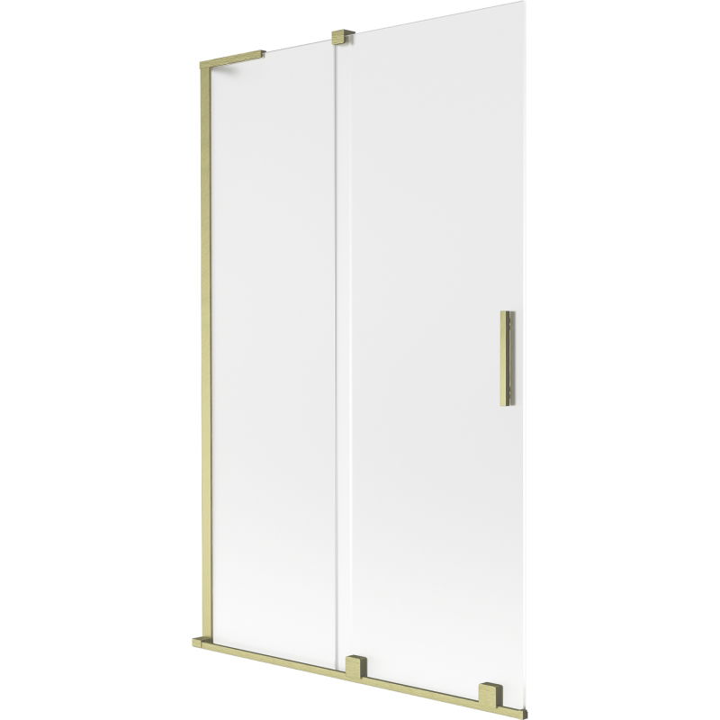 Mexen Velar L vaňa s paravánom 2-krídlový posuvný 110 x 150 cm, mrazivý, zlatý kartáčovaný - 896-110-003-31-55