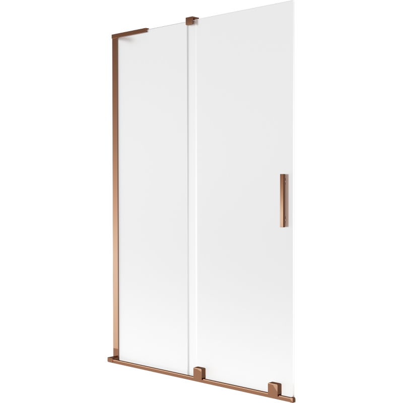Mexen Velar L vaňa paravan 2-krídlový posuvný 110 x 150 cm, matné sklo, ružové zlato - 896-110-003-31-60