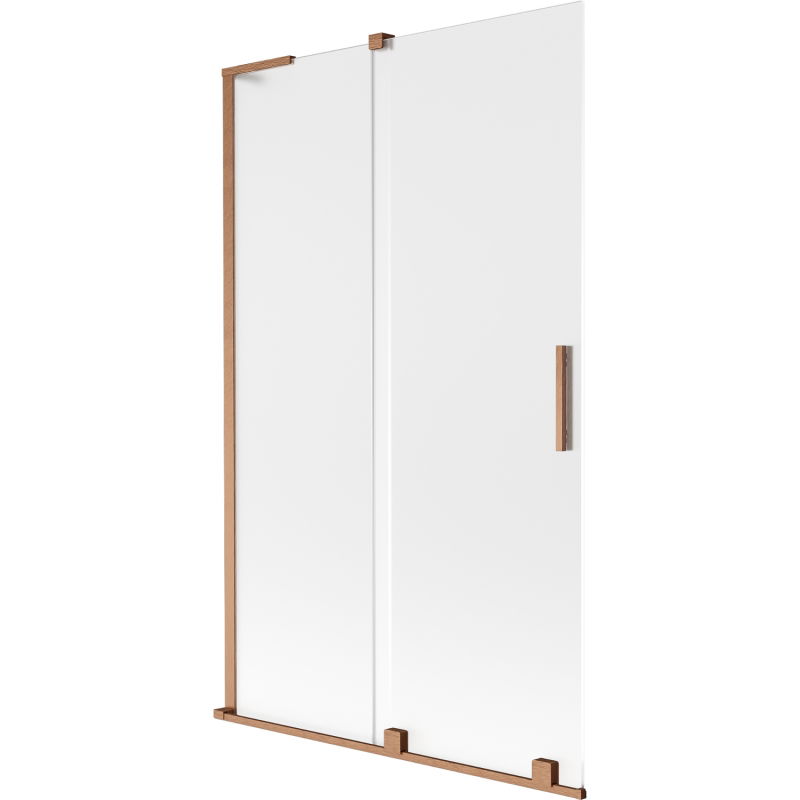 Mexen Velar L paraván na vaňu 2-krídlový zasúvací 110 x 150 cm, mrazený, kartáčovaná meď - 896-110-003-31-65