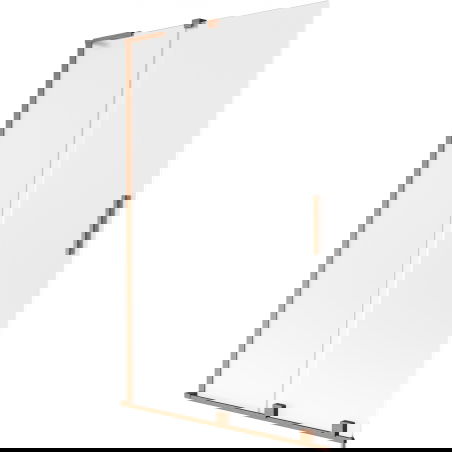 Mexen Velar L vaňová stena 2-krídlová posuvná 110 x 150 cm, matná, kartáčovaná meď - 896-110-003-31-65