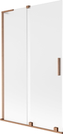 Mexen Velar L vaňová stena 2-krídlová posuvná 110 x 150 cm, matná, kartáčovaná meď - 896-110-003-31-65