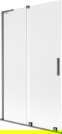 Mexen Velar L vaňová zástenka 2-krídlová posuvná 110 x 150 cm, mráz, gun gray kartáčovaná - 896-110-003-31-66