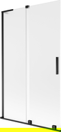 Mexen Velar L vaničková clona 2-krídlová posuvná 110 x 150 cm, mráz, čierna - 896-110-003-31-70