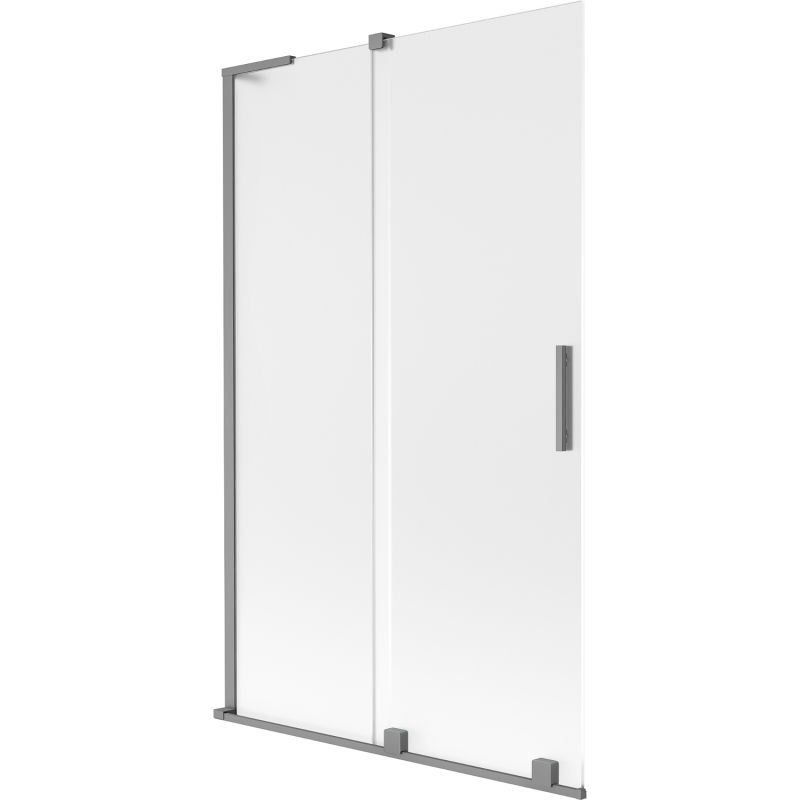 Mexen Velar L vaňová zástenka 2-krídlová zasúvacia 110 x 150 cm, matná, gun metal - 896-110-003-31-95