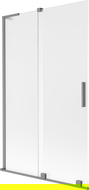 Mexen Velar L vaňová zástena 2-krídla posuvná 110 x 150 cm, mrazené, gun metal - 896-110-003-31-95