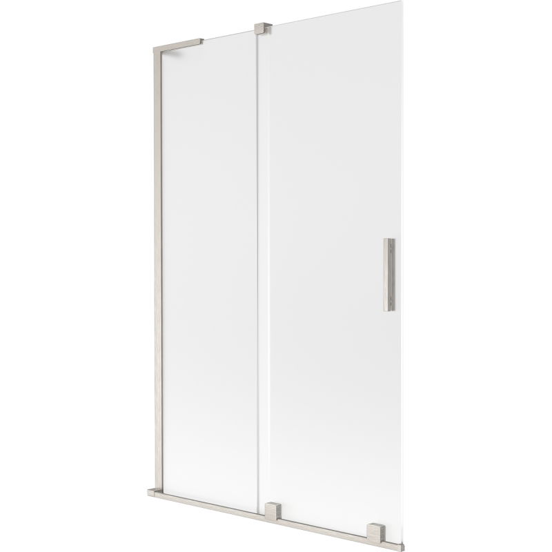Mexen Velar L vaňová zástenka dvojdielna posuvná 110 x 150 cm, mrazivo, kartáčovaný nikel - 896-110-003-31-97