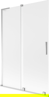 Mexen Velar L vaňová zástena 2-krídlová posuvná 120 x 150 cm, matná, chróm - 896-120-003-31-01