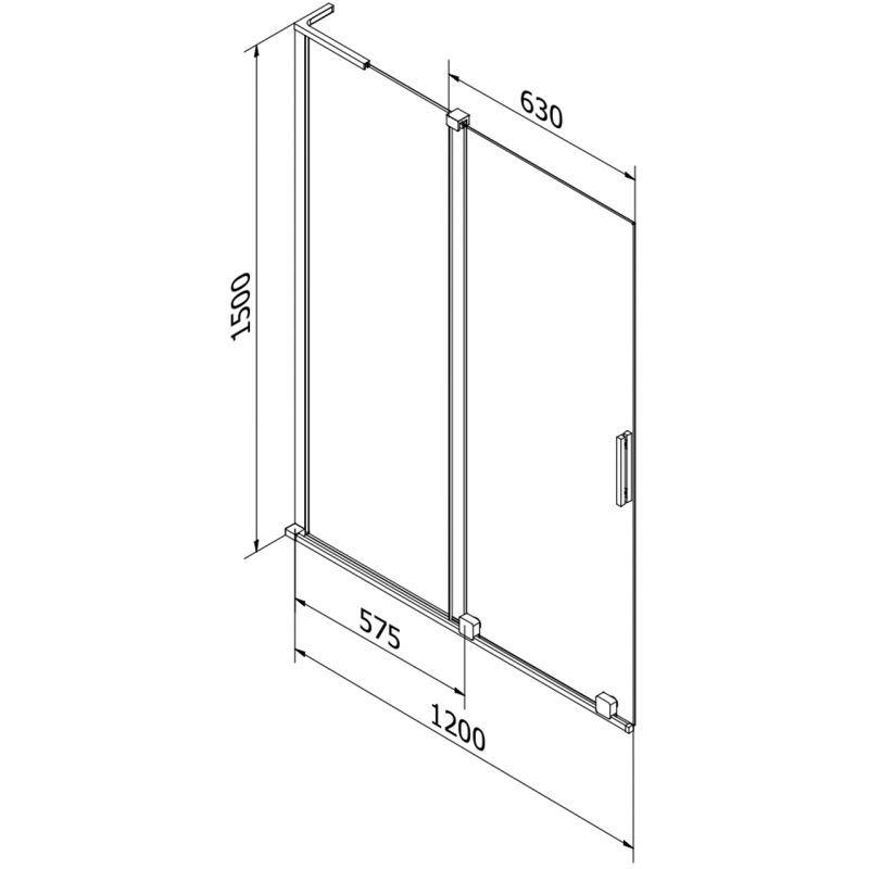 Mexen Velar L vaňa sprchová 2-krídlová posuvná 120 x 150 cm, matná, biela - 896-120-003-31-20