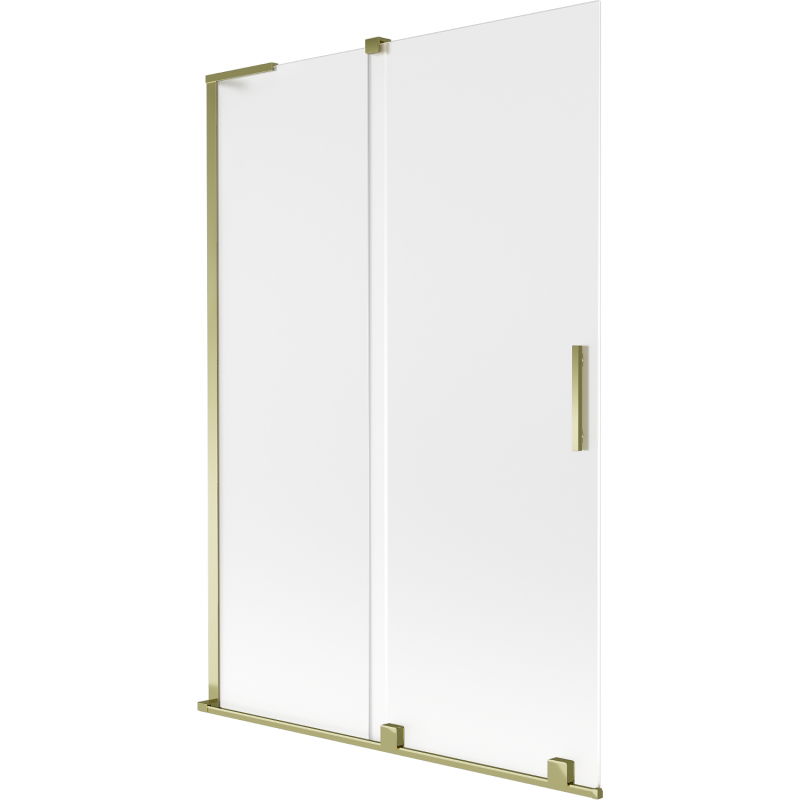 Mexen Velar L vaňová zástena dvojkrídlová posuvná 120 x 150 cm, mrazené sklo, zlatá - 896-120-003-31-50