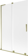 Mexen Velar L vaňová zástena dvojkrídlová posuvná 120 x 150 cm, mrazené sklo, zlatá - 896-120-003-31-50