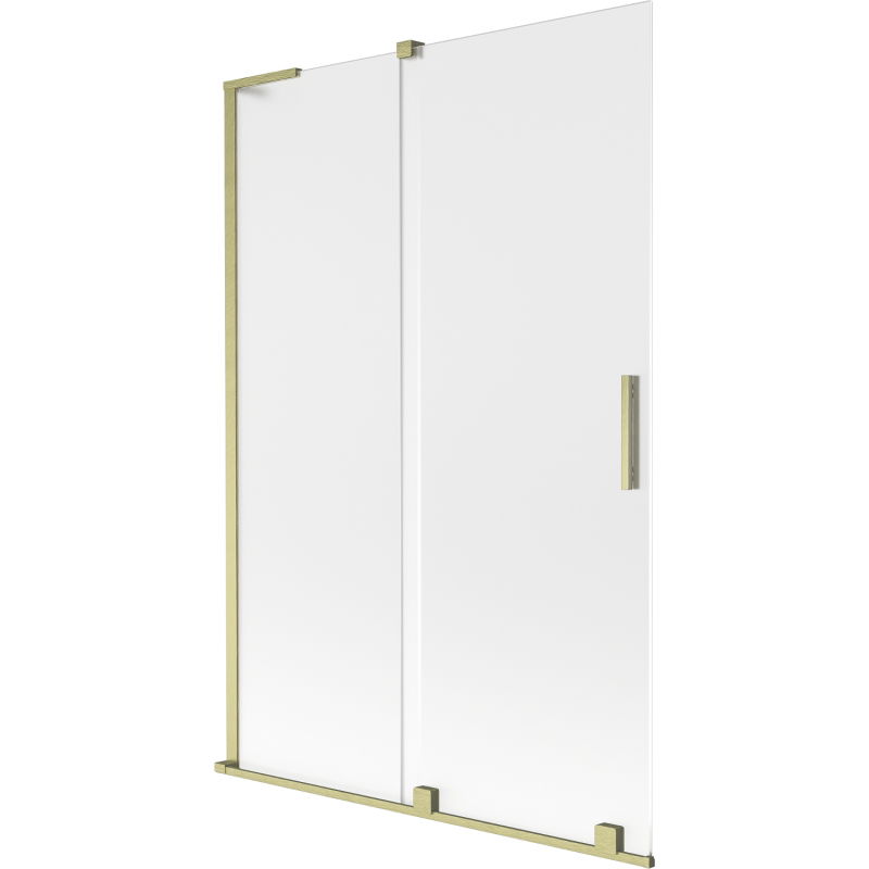 Mexen Velar L vaňa paravent 2-krídlový zasúvací 120 x 150 cm, mrazivý, zlatý leštený - 896-120-003-31-55