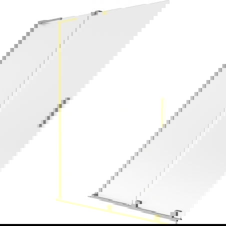 Mexen Velar L vaňa paravent 2-krídlový zasúvací 120 x 150 cm, mrazivý, zlatý leštený - 896-120-003-31-55