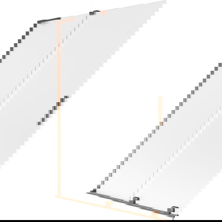 Mexen Velar L vaňová zástenka, 2-krídlová zasúvacia 120 x 150 cm, mrazené, ružové zlato - 896-120-003-31-60