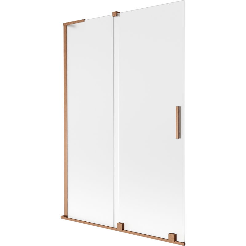 Mexen Velar L posuvný vanový paraván, dvojkrídlový, 120 x 150 cm, mrazivo matná, brúsená meď - 896-120-003-31-65