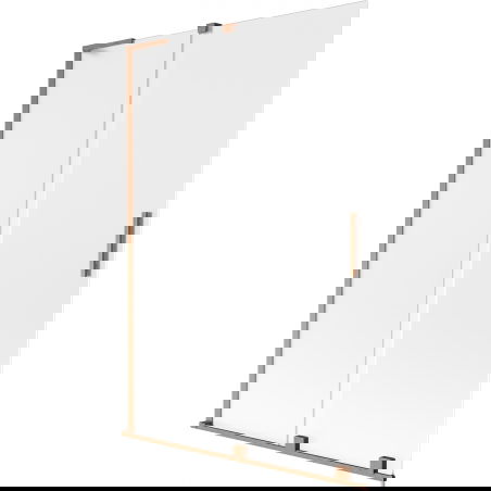 Mexen Velar L vaňa zástenová 2-krídlová posuvná 120 x 150 cm, mrazivý, brúsená meď - 896-120-003-31-65