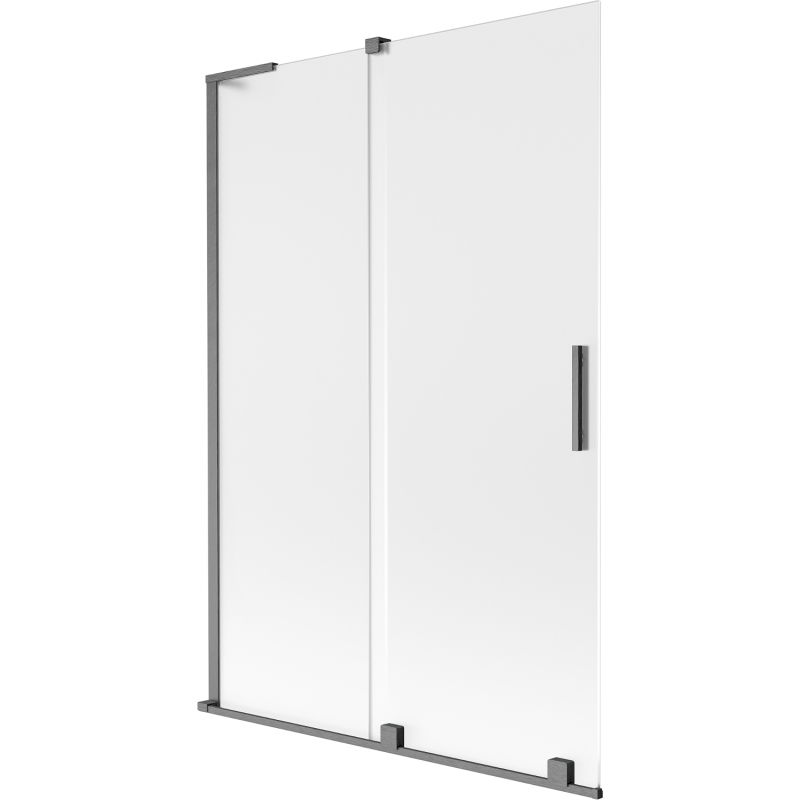 Mexen Velar L vaňová zástena 2-krídlová posuvná 120 x 150 cm, matná, brúsená gun gray - 896-120-003-31-66