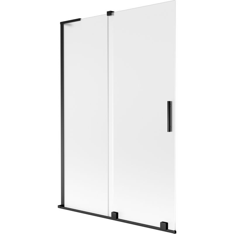 Mexen Velar L vaňová zástena 2-krídlová posuvná 120 x 150 cm, mrazené, čierna - 896-120-003-31-70