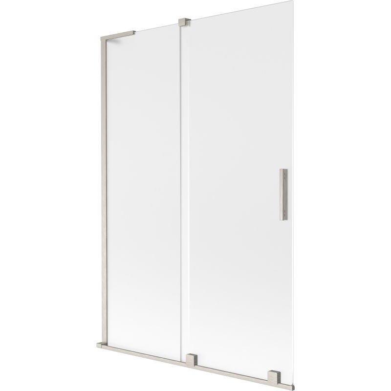 Mexen Velar L vanová zástěna 2-dielna posuvná 120 x 150 cm, matná, brúsený nikel - 896-120-003-31-97