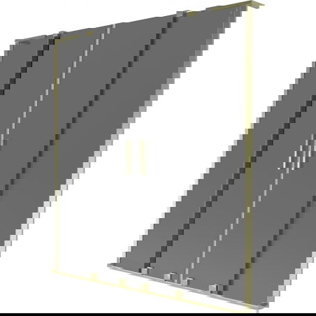 Mexen Velar L Duo dvojkrídlová vaňová zábrana posuvná 150 x 150 cm, grafitová, zlatá - 896-150-003-42-50