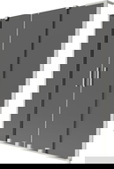 Mexen Velar L Duo vaňová zástena 2-krídlová posuvná 150 x 150 cm, grafit, brúsený nikel - 896-150-003-42-97