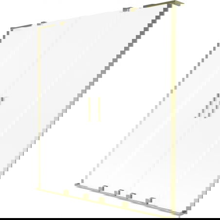 Mexen Velar L Duo vaňová zástenka dvojdielna zasúvacia 150 x 150 cm, matné sklo, zlatá - 896-150-003-32-50