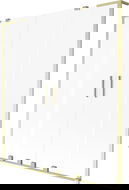 Mexen Velar L Duo dvojkrídlová roztiahnuteľná vaňová zástena 150 x 150 cm, mrazená, zlatá brúsená - 896-150-003-32-55