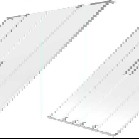 Mexen Velar L Duo dvojkrídlový vaňový paraván, 2 posuvné krídla, 150 x 150 cm, priehľadný, chróm - 896-150-003-02-01