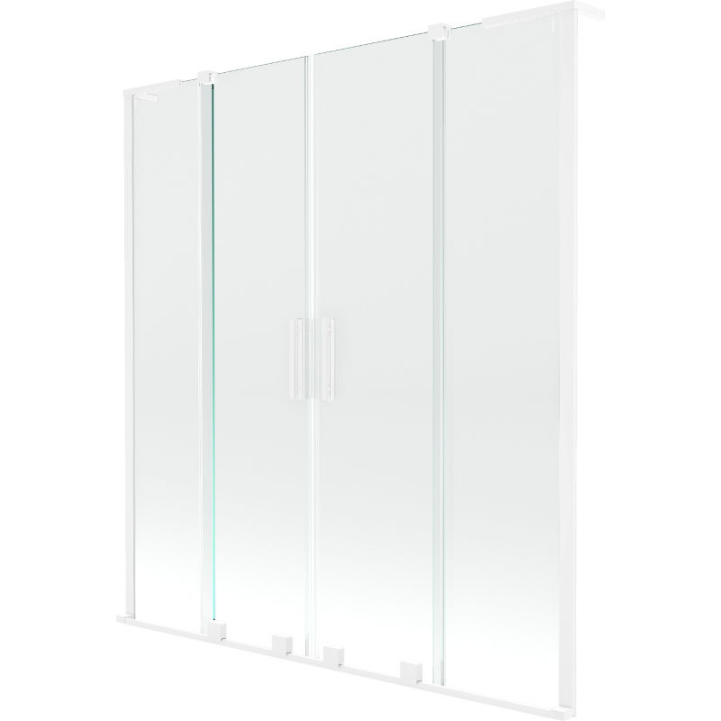 Mexen Velar L Duo vaňová zástena 2-dielna posuvná 150 x 150 cm, transparentná, biela - 896-150-003-02-20