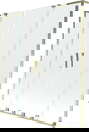 Mexen Velar L Duo dvojkrídlový vaňový paraván, posuvný 150 x 150 cm, transparentný, zlatý - 896-150-003-02-50
