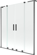 Mexen Velar L Duo vaňová zástena 2-krídlová posuvná 150 x 150 cm, transparentná, brúsená pištoľová šedá