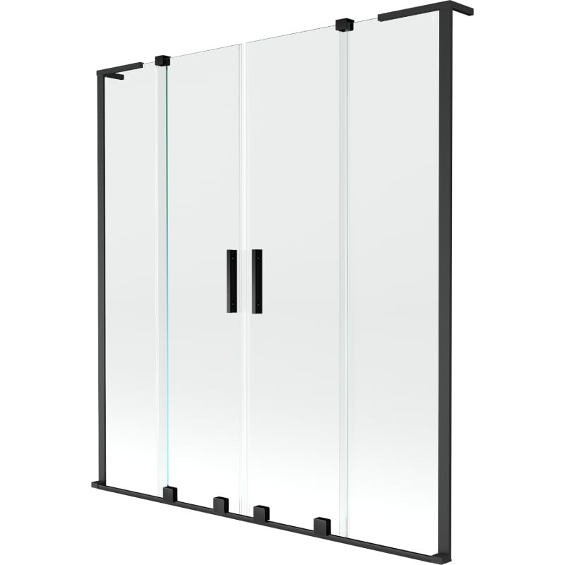 Mexen Velar L Duo vaňová zástena dvojkrídlová posuvná 150 x 150 cm, transparentná, čierna - 896-150-003-02-70
