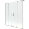 Mexen Velar L Duo vaňová zástenka s dvomi panelmi posuvná 150 x 150 cm, transparentná, brúsený nikel - 896-150-003-02-97
