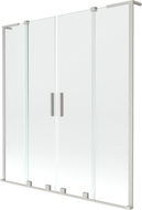 Mexen Velar L Duo vaňová zástena 2-krídlová posuvná 150 x 150 cm, priehľadná, brúsený nikel - 896-150-003-02-97