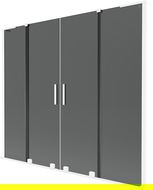 Mexen Velar L Duo vaňová zástenka s dvoma krídlami, posuvná 180 x 150 cm, grafit, biela - 896-180-003-42-20