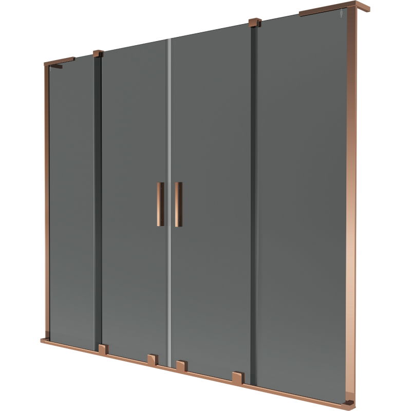 Mexen Velar L Duo vanový záves 2-krídlový posuvný 180 x 150 cm, grafit, ružové zlato - 896-180-003-42-60
