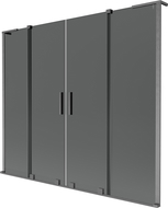 Mexen Velar L Duo vaňová zástena 2-krídlová posuvná 180 x 150 cm, grafit, kartáčovaná gun metal - 896-180-003-42-66