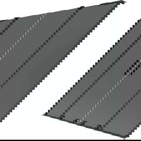 Mexen Velar L Duo vaňová zástena 2-krídlová posuvná 180 x 150 cm, grafit, čierna - 896-180-003-42-70