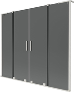 Mexen Velar L Duo paraván na vaňu 2-krídlový posuvný 180 x 150 cm, grafit, brúsený nikel - 896-180-003-42-97