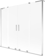 Mexen Velar L Duo vaňová zástena, 2-krídlová posuvná 180 x 150 cm, mliečne sklo, chróm - 896-180-003-32-01