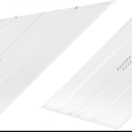 Mexen Velar L Duo dvojkrídlový zasúvací vaňový paraván 180 x 150 cm, mrazené, biele - 896-180-003-32-20