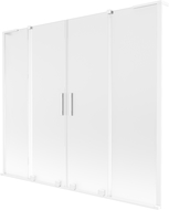 Mexen Velar L Duo dvojkrídlový zasúvací vaňový paraván 180 x 150 cm, mrazené, biele - 896-180-003-32-20