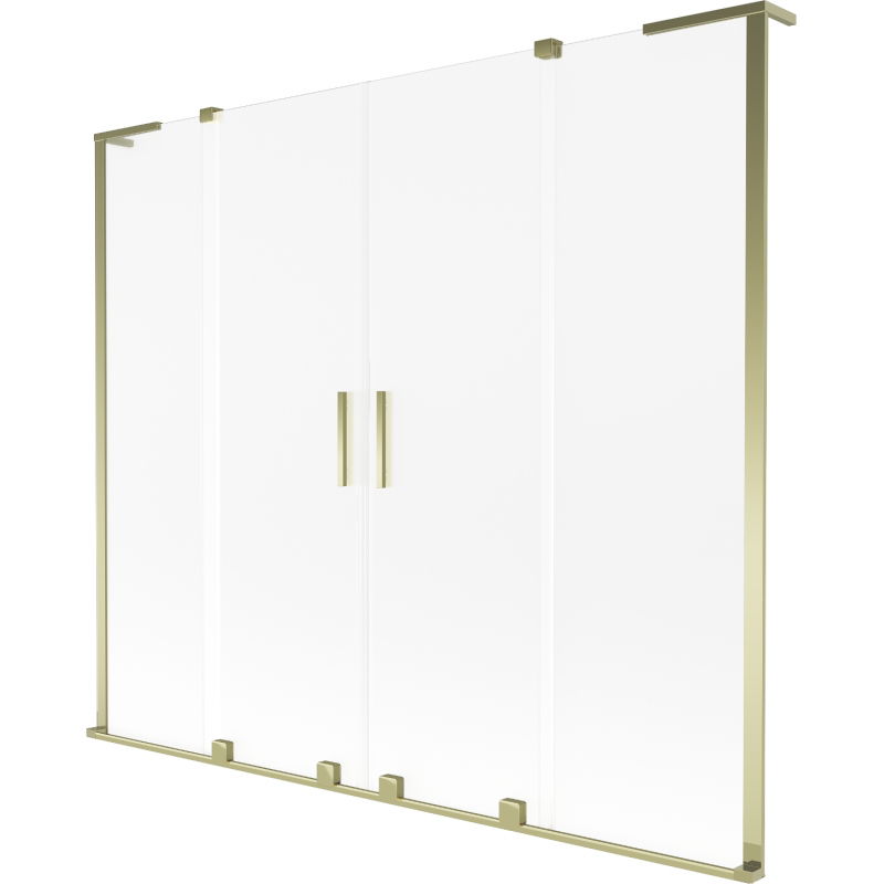 Mexen Velar L Duo paravan na vaňu, 2-krídlový posuvný 180 x 150 cm, matný, zlatý - 896-180-003-32-50