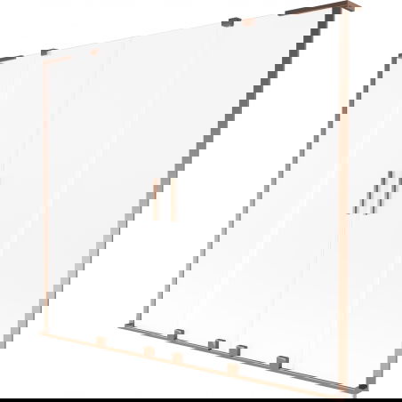 Mexen Velar L Duo vaňová zástenka s dvomi krídlami, posuvná 180 x 150 cm, mrazivá, ružové zlato - 896-180-003-32-60