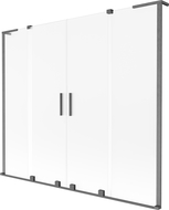 Mexen Velar L Duo sprchový záves 2-krídlový posuvný 180 x 150 cm, matný, kefovaná sivá zbraň - 896-180-003-32-66
