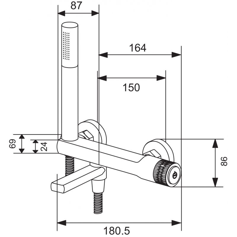 Mexen Diamond vaňová batéria so sprchovým setom, zlatá - 71530-50